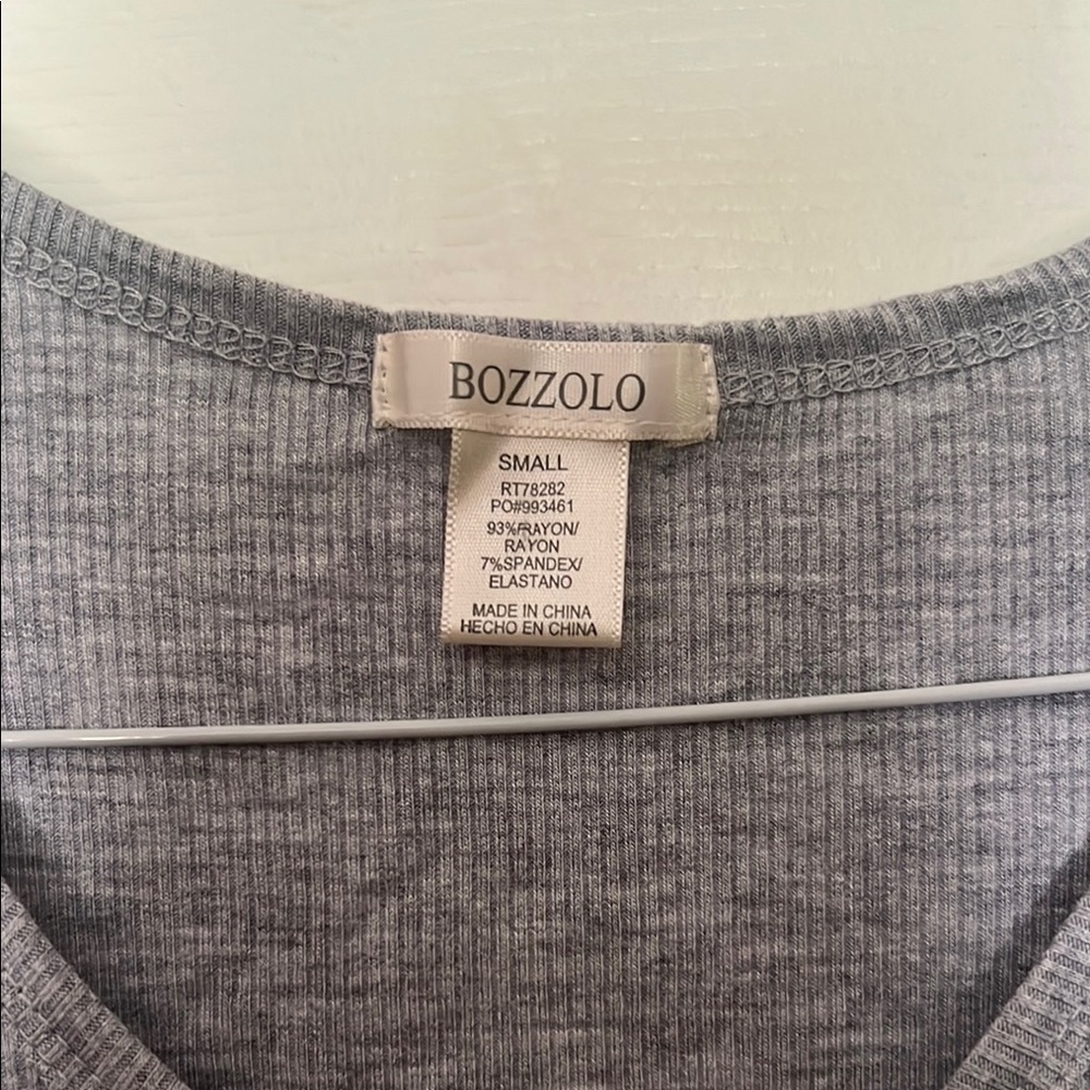 Bozzolo Gray Cap Sleeve Ruched Crop T-Shirt - Picture 2 of 3